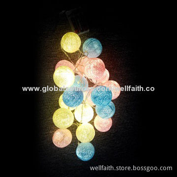 Holiday/Party Decorated LED Cotton Ball String Lights with Patio Decorated, 0.06W Rated Power